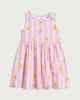 image 4 of F&F Girls Pure Cotton Sun and Stripe Print Sleeveless Dress in Multi Pink