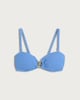 image 4 of F&F Textured Starfish Accent Non Wired Bikini Top in Blue