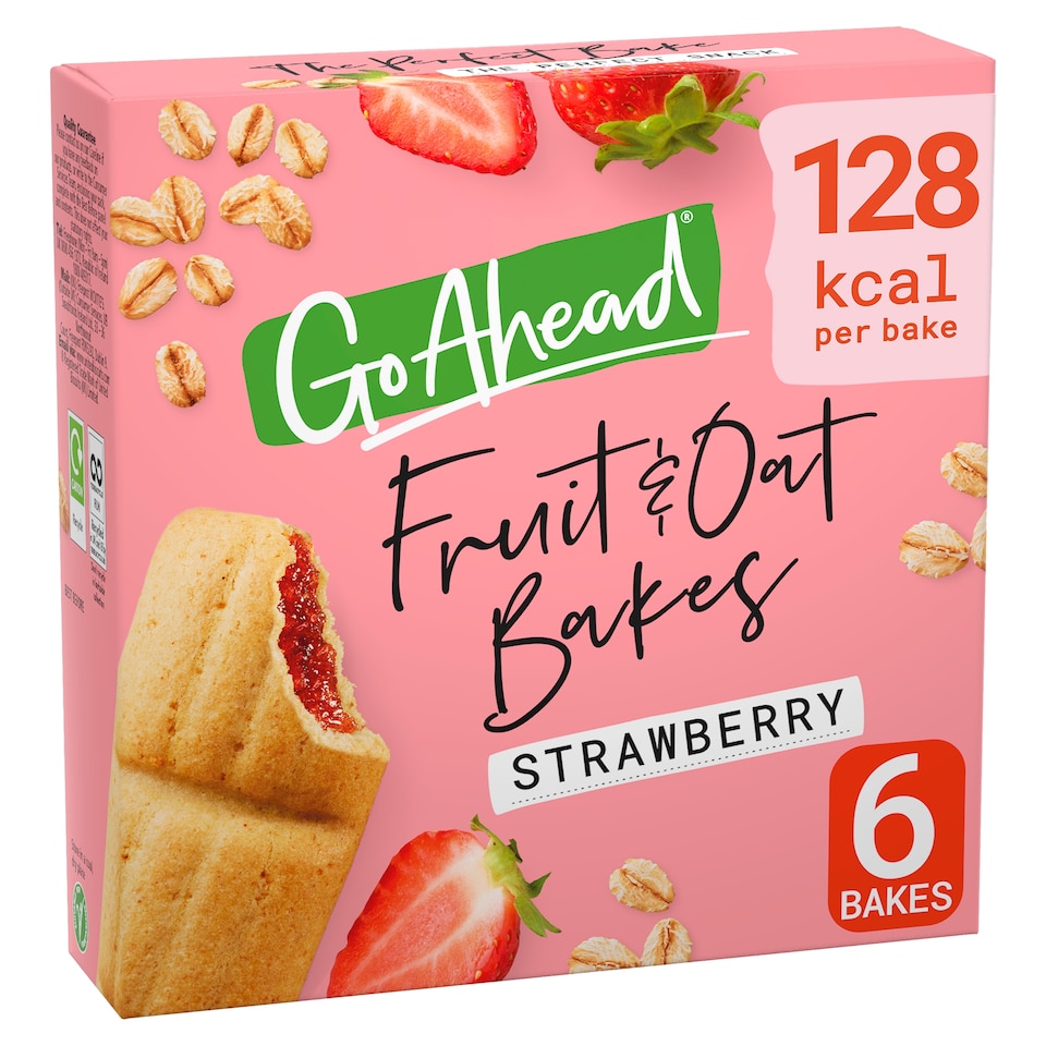 image 1 of Go Ahead 6 Fruit & Oat Bakes Strawberry 210g