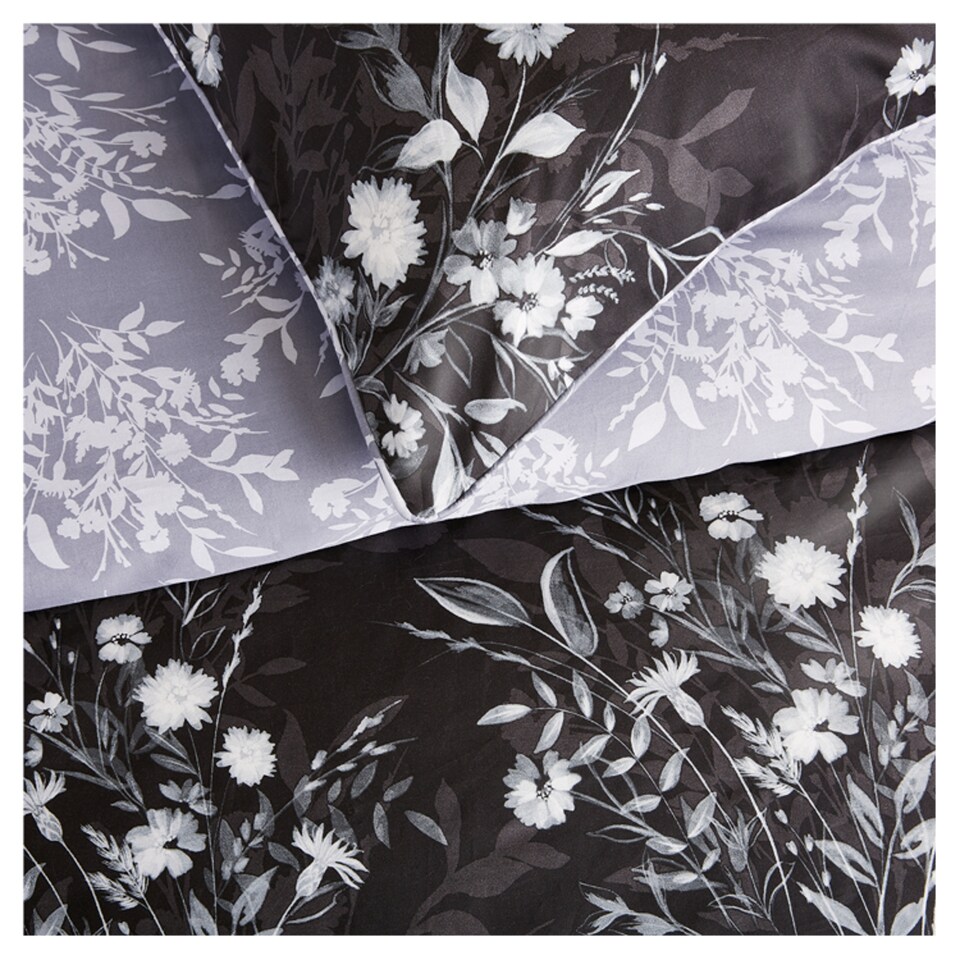 image 1 of Fox & Ivy 200Tc Mono Floral Duvet Set Double