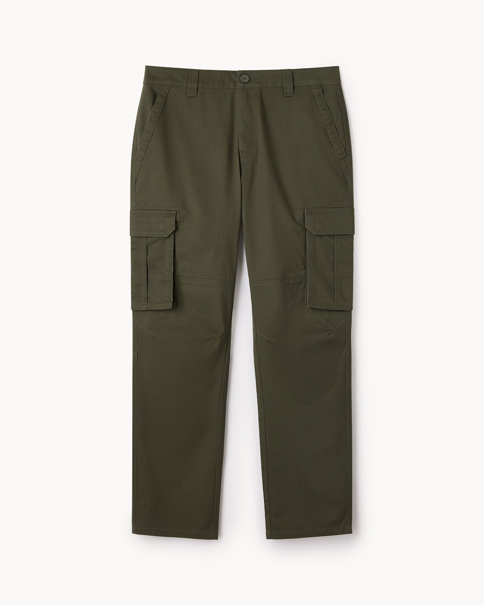 image 1 of F&F Cotton Rich Cargo Trousers in Khaki