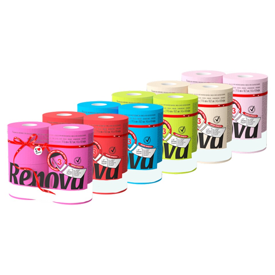 image 1 of Renova Toilet Tissue 4 Rolls Various Colours