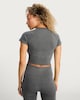 image 4 of F&F Active Seamfree Square Neck ports T-Shirt in Grey Marl