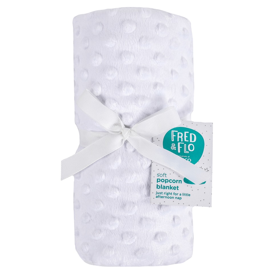 Fred & Flo White Popcorn Blanket