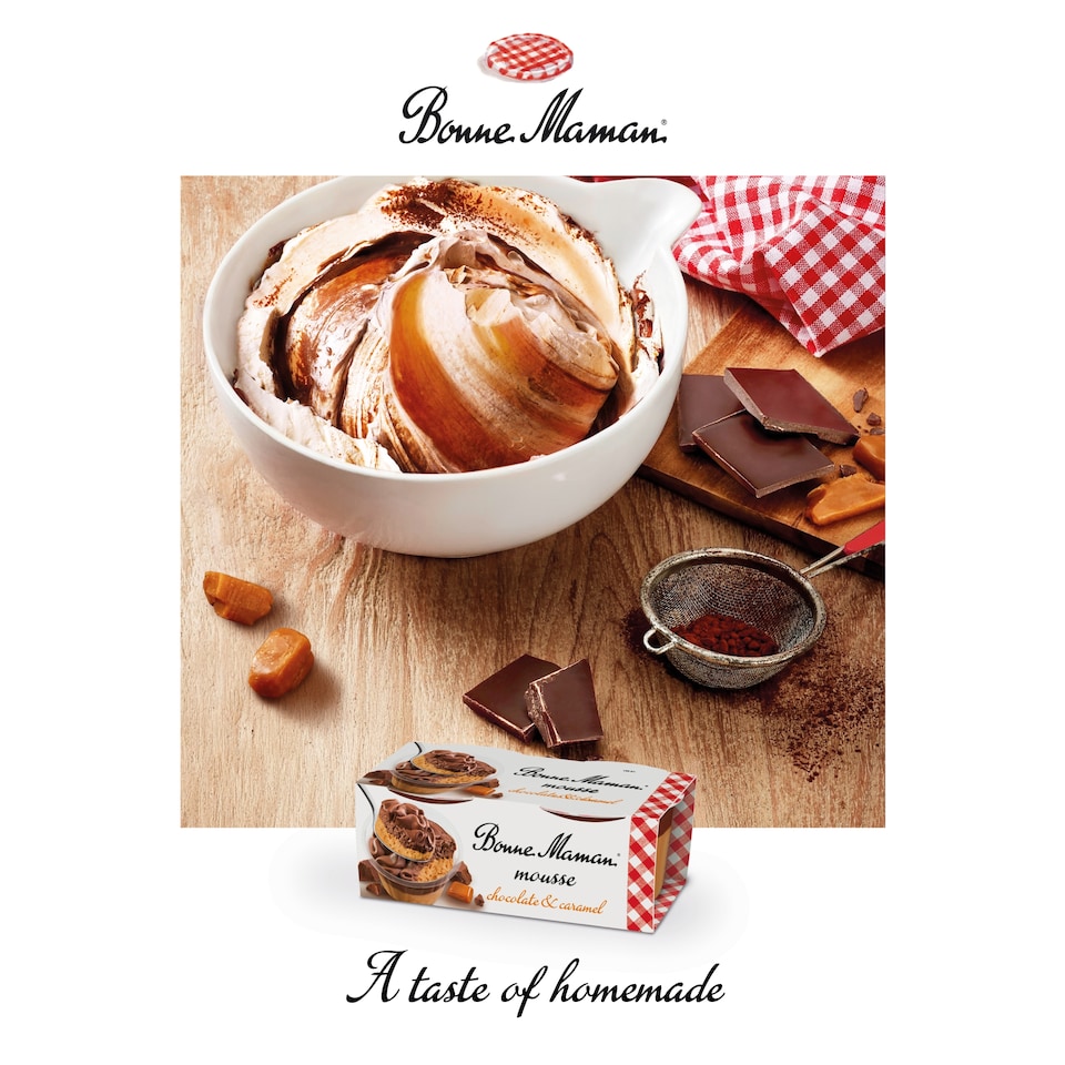 image 1 of Bonne Maman Chocolate & Caramel Mousse 2x70g