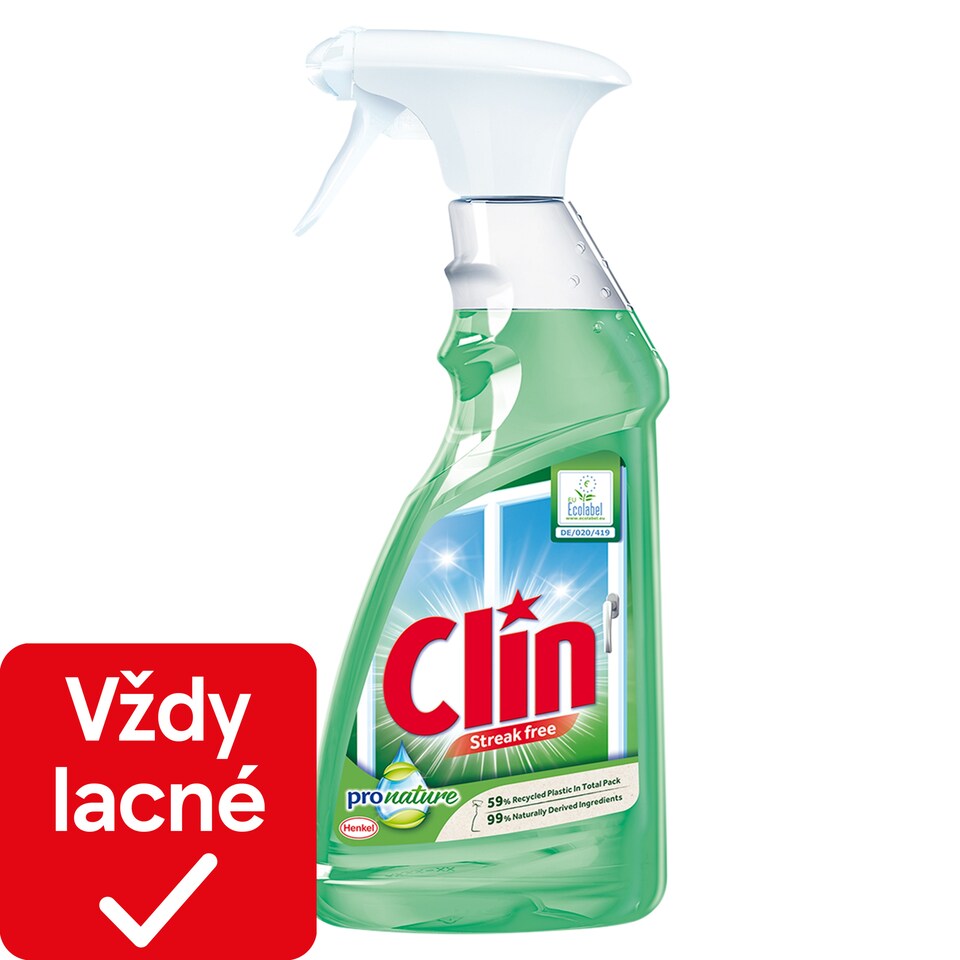 Clin Pro Nature čistiaci prostriedok na sklo 500 ml