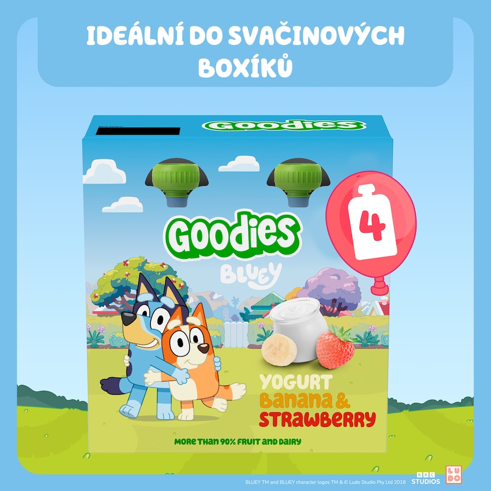 Obrázek 1 pro produkt Goodies kapsička Bluey jogurt banán & jahoda 4x100g