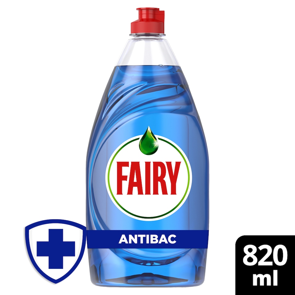 image 1 of Fairy Platinum Antibacterial Washing Up Liquid Eucalyptus 820Ml