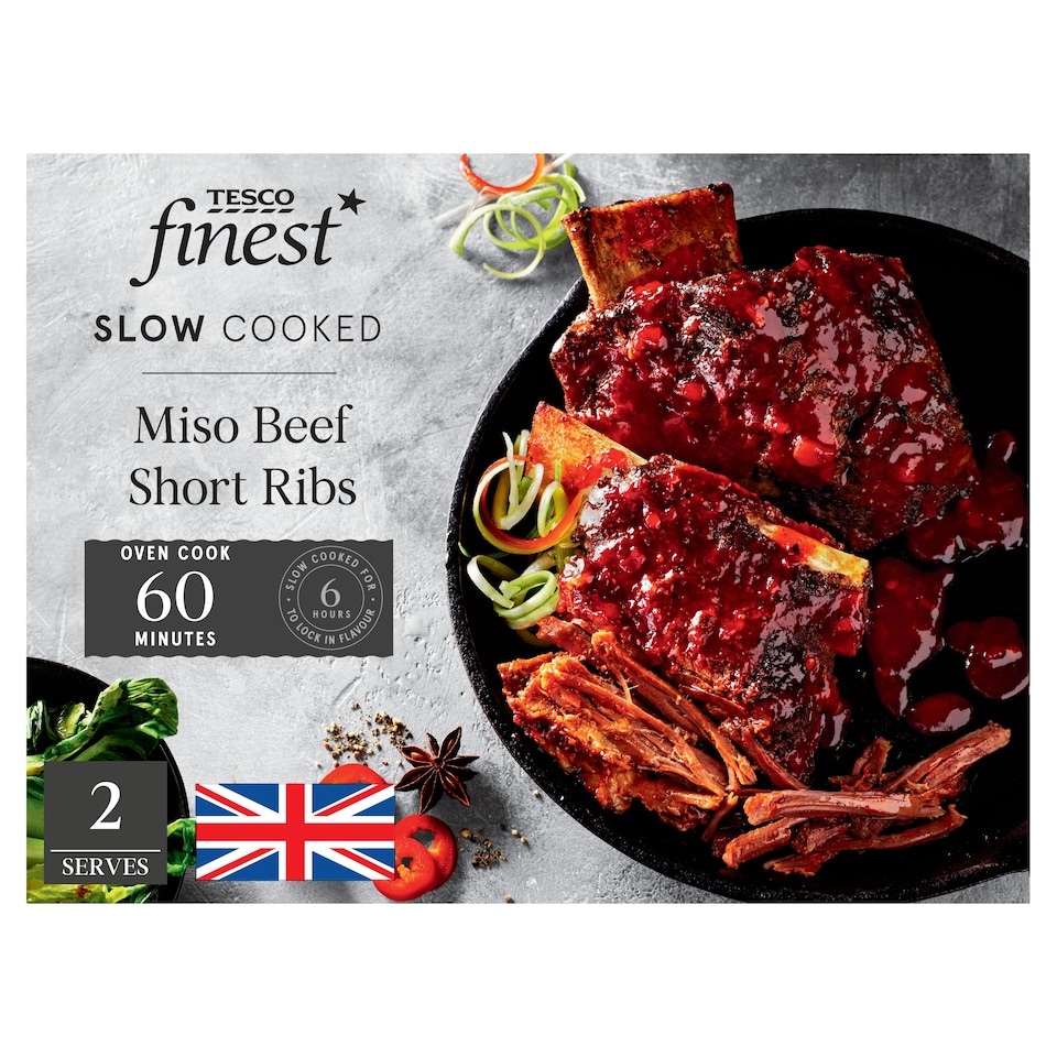 Tesco Finest Slow Cooked Beef Short Ribs with a Chilli Glaze 579g