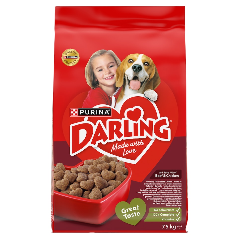 Purina Darling teljes értékű állateledel felnőtt kutyák számára marha és csirke keverékével 7,5 kg