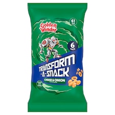 Golden Wonder TAS Cheese & Onion 6 Pack Snacks (6 x 12g)