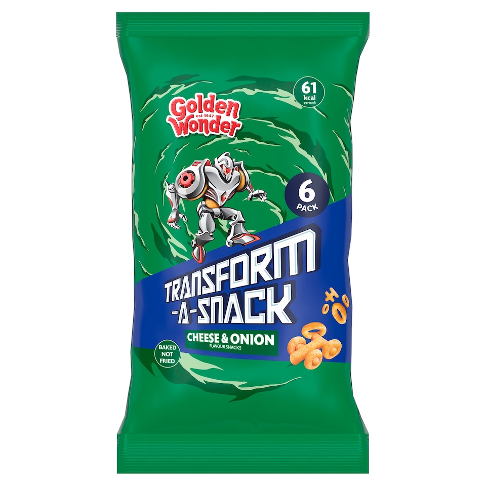 Golden Wonder TAS Cheese & Onion 6 Pack Snacks (6 x 12g)