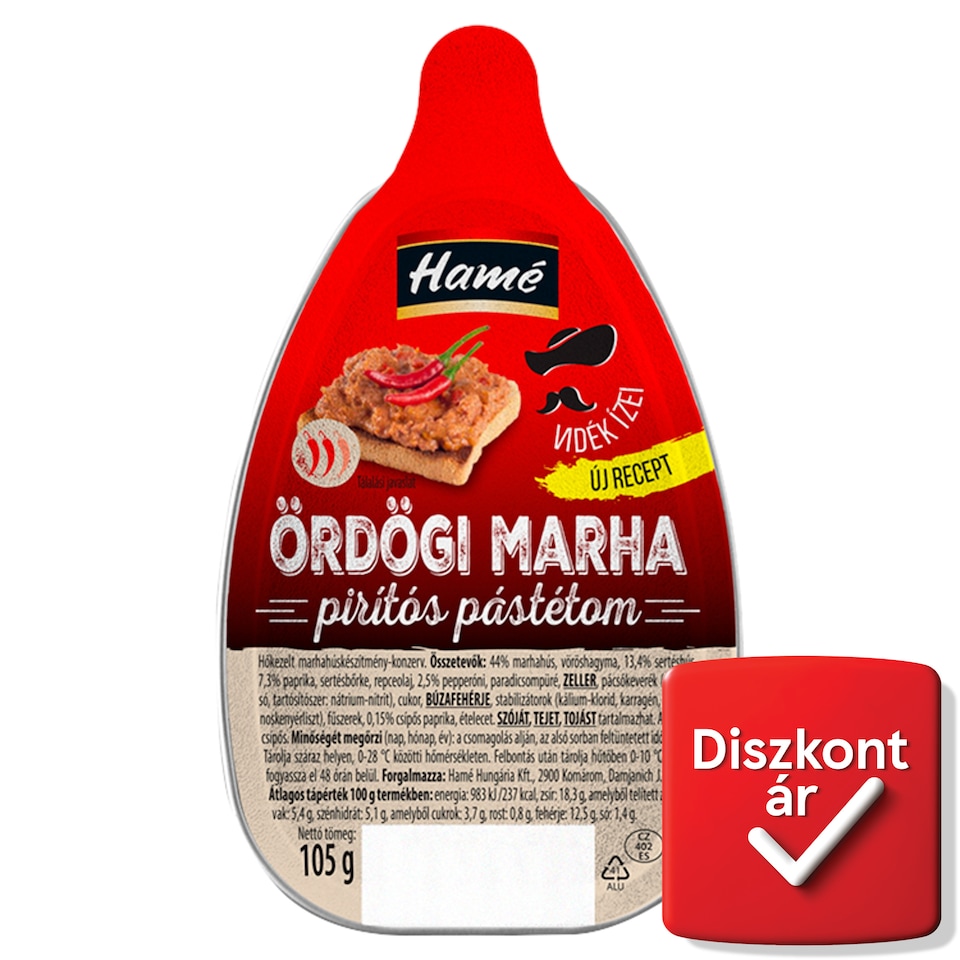 Hamé Ördögi Marha pirítós pástétom 105 g  1. kép