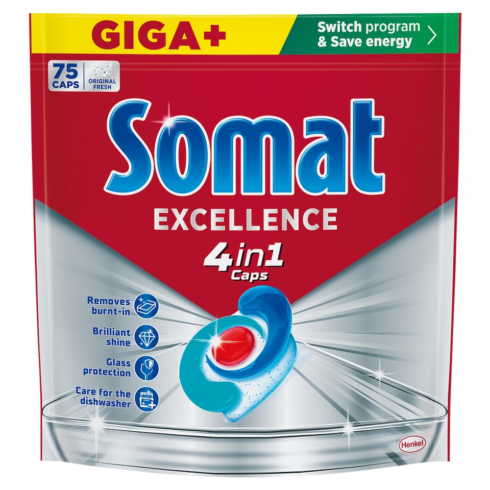 image 1 of Somat Excellence 4in1 Dishwasher Capsules 75 pcs 1425 g