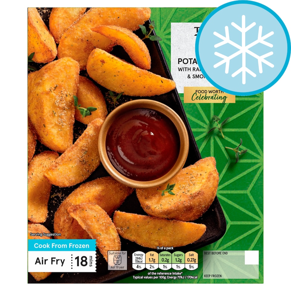Tesco Potato Wedges with Ranch Seasoning & Smoky BBQ Dip 400g