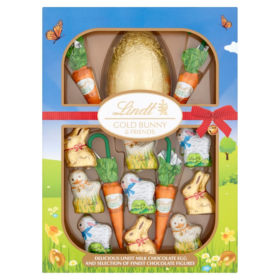 image 1 of Lindt Gold Milk Chocolate Bunny And Frd Easter Egg Hunt 239G