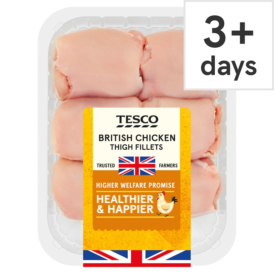 Tesco British Chicken Thigh Fillets 600G