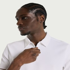 F&F Textured Zip Neck Relaxed Fit Polo Shirt in White