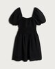 image 4 of F&F Smocked Puff Sleeved Mini Dress in Black