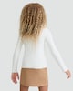 image 3 of F&F Girls Cotton Rich Long Sleeved Henley Top in White
