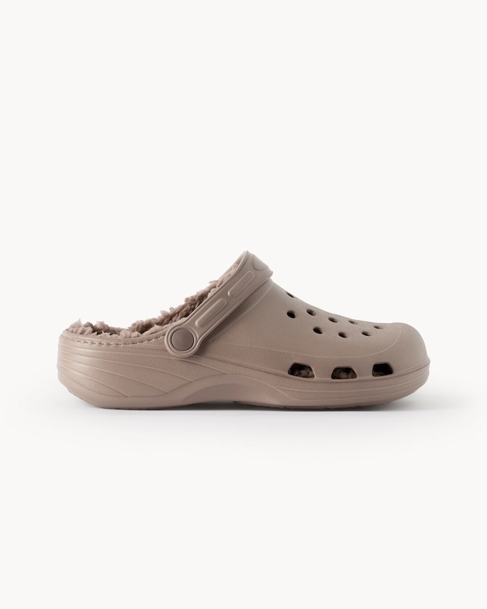 image 1 of F&F Borg Lined Clogs in Stone
