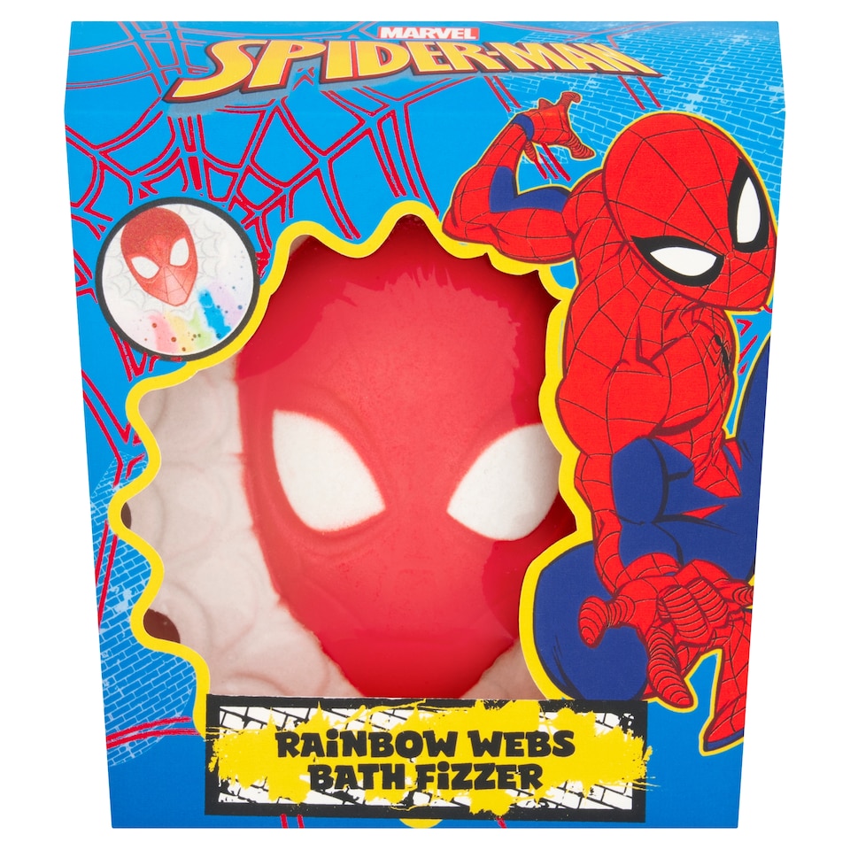 Marvel Spiderman rainbow webs bath fizzer 150g