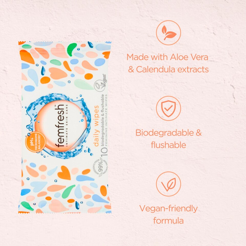 image 1 of Femfresh Pocket Wipes 10'S