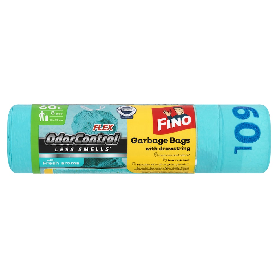 image 1 of Fino OdorControl Garbage Bags with Drawstring 60 L 8 pcs
