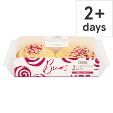Tesco Raspberry Jam Trifle Buns 2 Pack