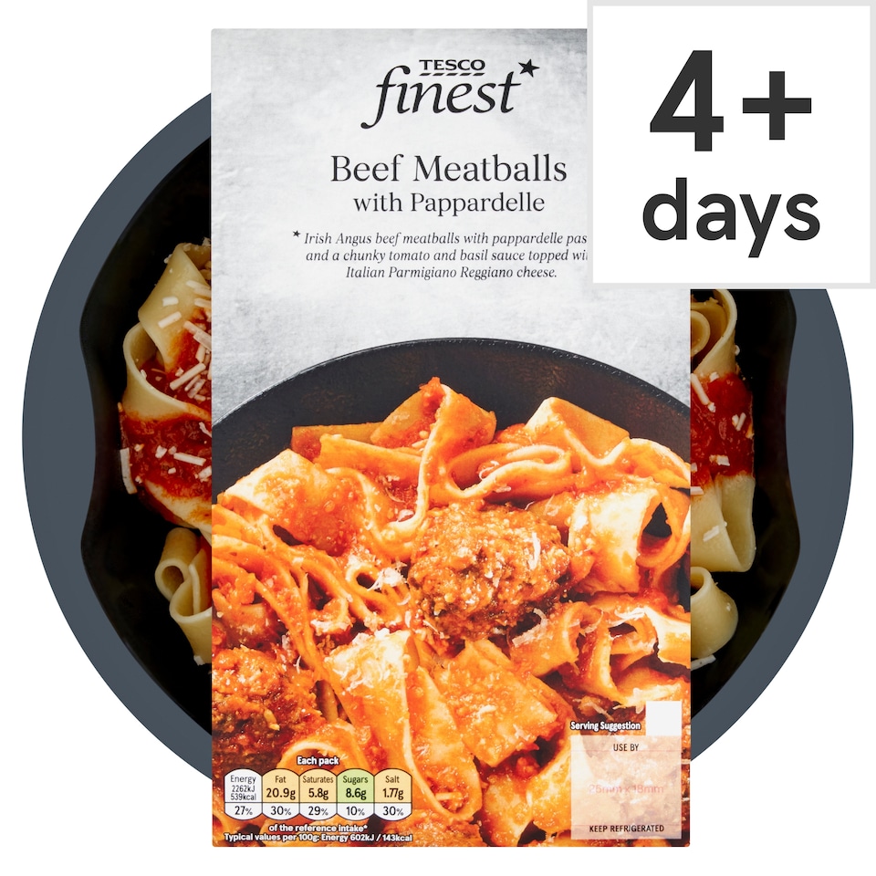 Tesco Finest Beef Meatballs with Pappardelle 400g