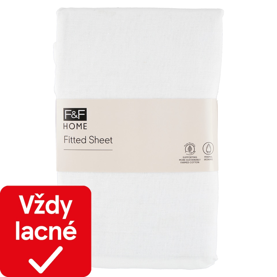F&F Home White napínacia posteľná plachta 100 x 200 x 25 cm