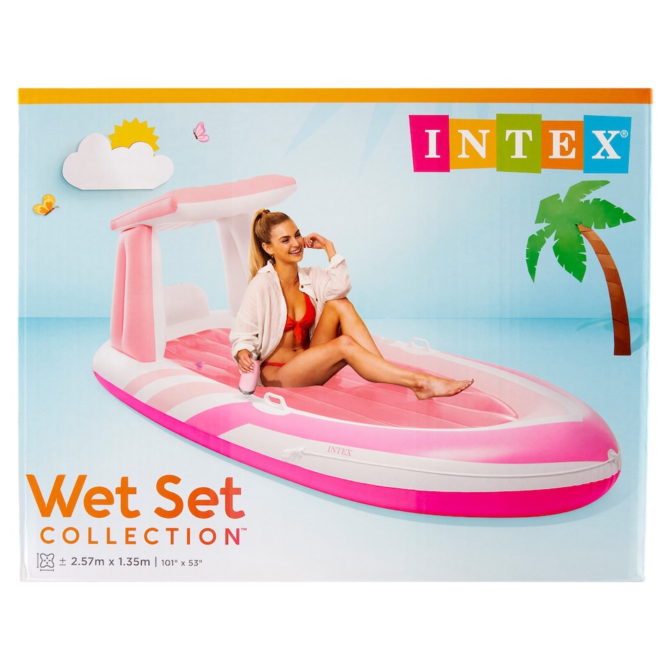 Intex Wet Set Collection Pink Paradise nafukovací plavák čln 2,57 m x 1,35 m