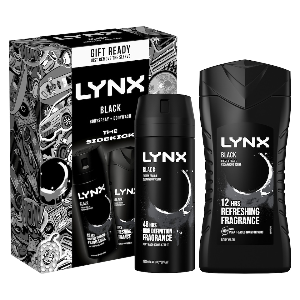 image 1 of Lynx Black Bodyspray & Bodywash Gift Set