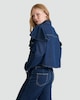image 4 of The F&F Edit Pure Cotton Denim Ruffled Shirt in Navy