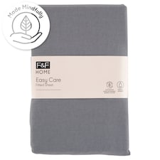 F&F Home Easy Care Grey Fitted Sheet 100 x 200 x 25 cm