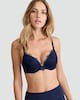 image 1 of F&F 2-Pack Floral Lace Underwired Push Up Bra  in Navy