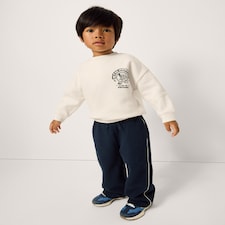 F&F Boys 2-Piece Cotton Rich Slogan Sweatshirt and Joggers Set in Cream