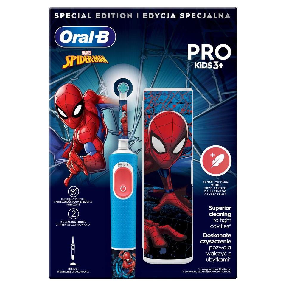 obrázok 1 z Oral-B Pro Kids Spiderman Elektrická Zubná Kefka