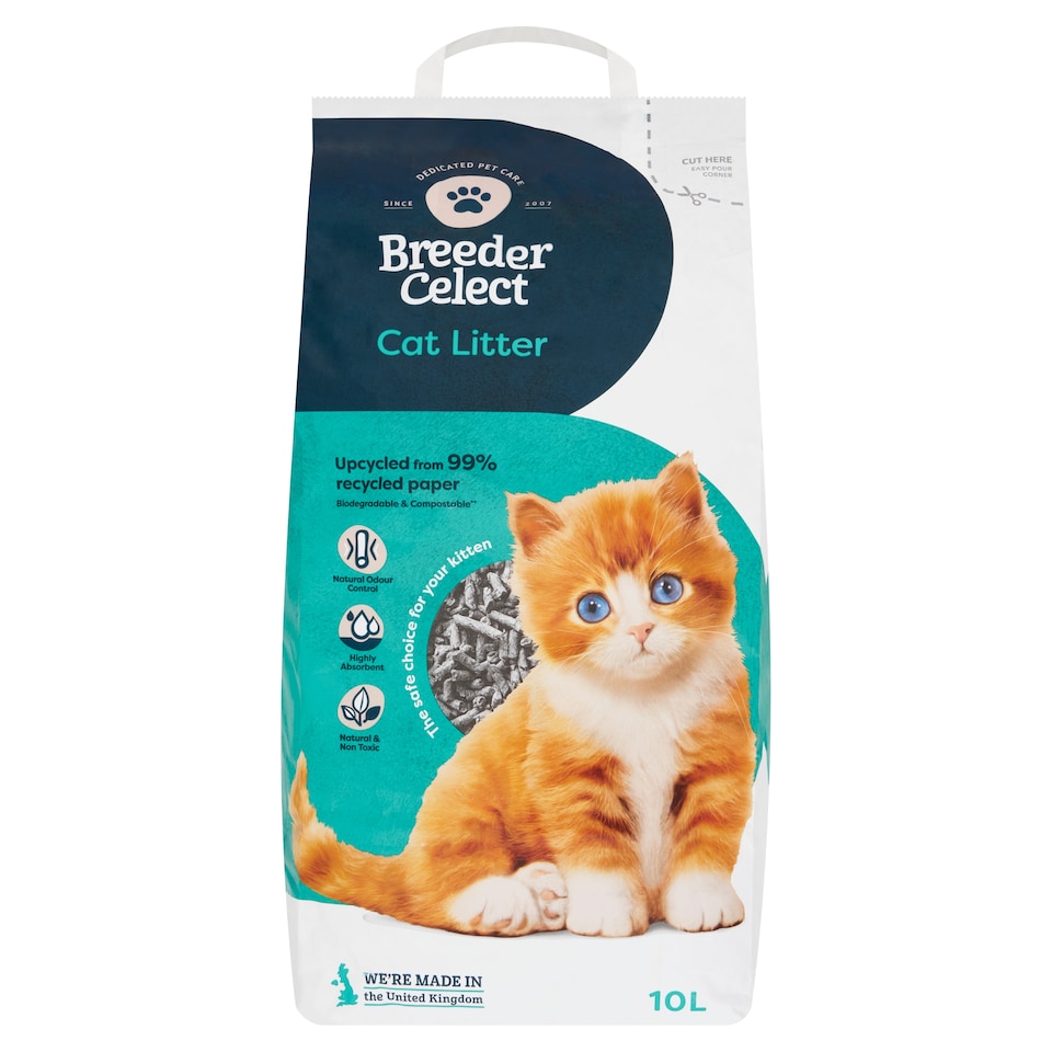 image 1 of Breeder's Choice Recycled Paper Cat Litter 10L 