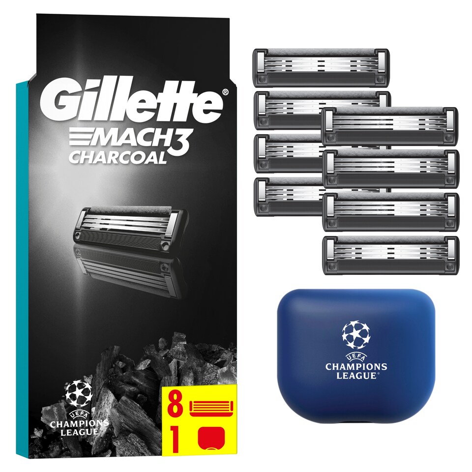 Gillette Mach3 Charcoal Férfi Borotvabetétek, 8 3 Pengés Borotvabetétek 1. kép