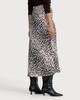 image 4 of F&F Satin Abstract Print Midi Skirt in Multi Black White