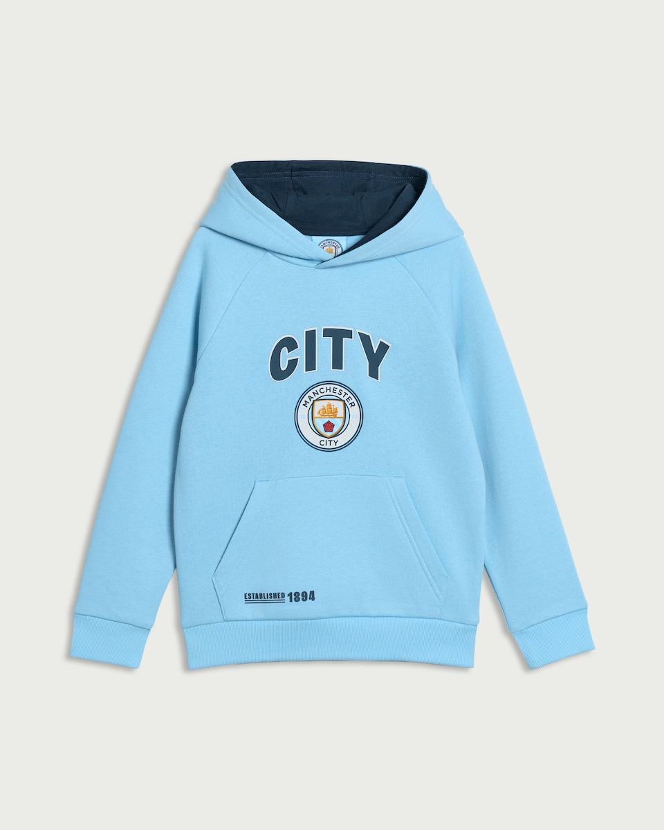 image 1 of Manchester City Cotton Rich Hoodie in Blue