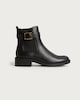 image 1 of F&F Faux Leather Buckle Detail Ankle Boots in Black