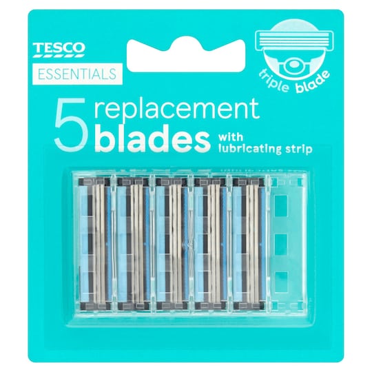 Tesco Essentials Triple Blade Razor Refills 5 Pack Tesco Groceries