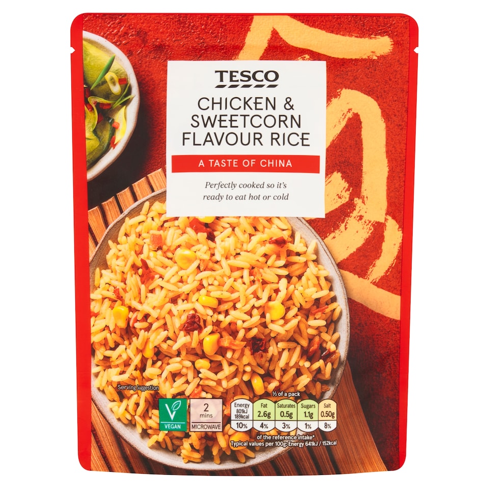 Tesco Chicken & Sweetcorn Flavour Rice 250g