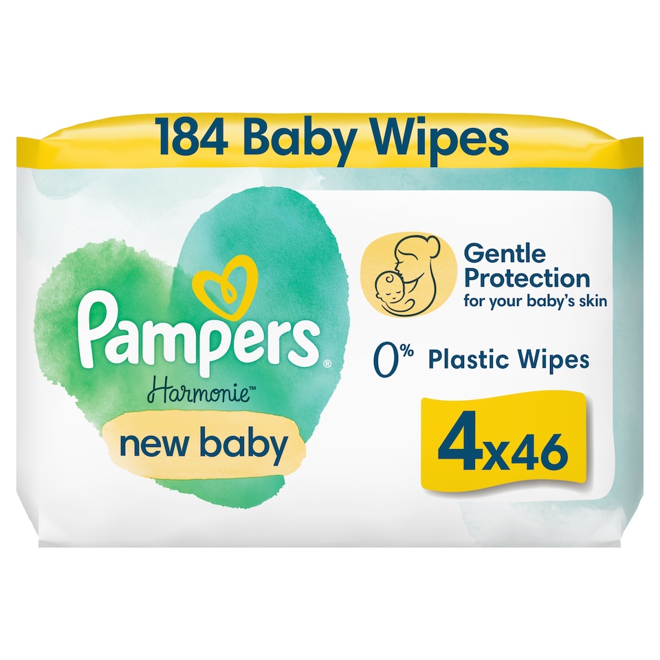 image 1 of Pampers Harmonie New Baby wipes 4x46 Pack (184 wipes)