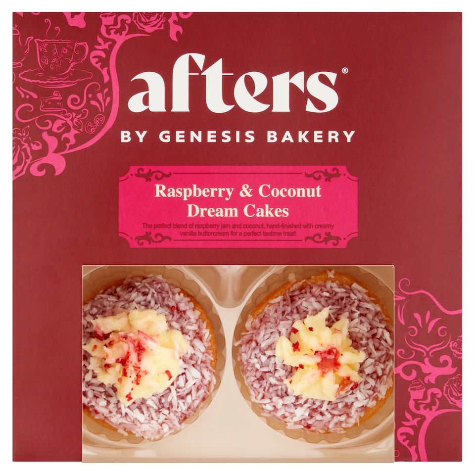 Genesis Afters Raspberry & Coconut Dream Cakes 4 Pack