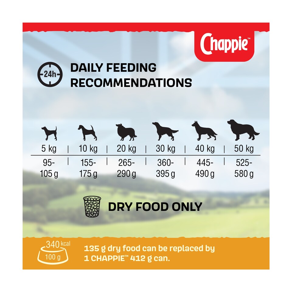image 1 of Chappie Complete Dry Dog Food Chicken & Cereal 3Kg