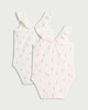 image 2 of F&F Baby 2-Pack Cotton Rich Frill Neck Bodysuits in White