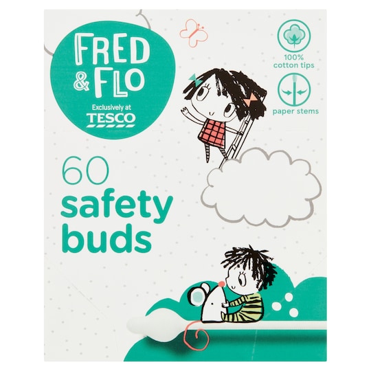 Fred & Flo Cotton Buds 60 Pack Tesco Groceries